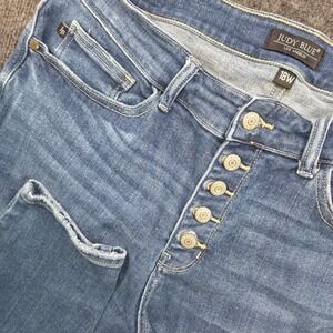 Judy Blue Skinny Jeans Women 18W Blue Cotton Blend Button Fly Slim Distressed